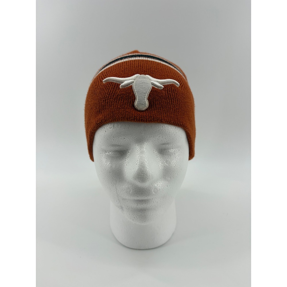 NCAA Beanie Hat Kids OSFA Burnt Orange Texas‎ Longhorns Embroidered Knit Cap